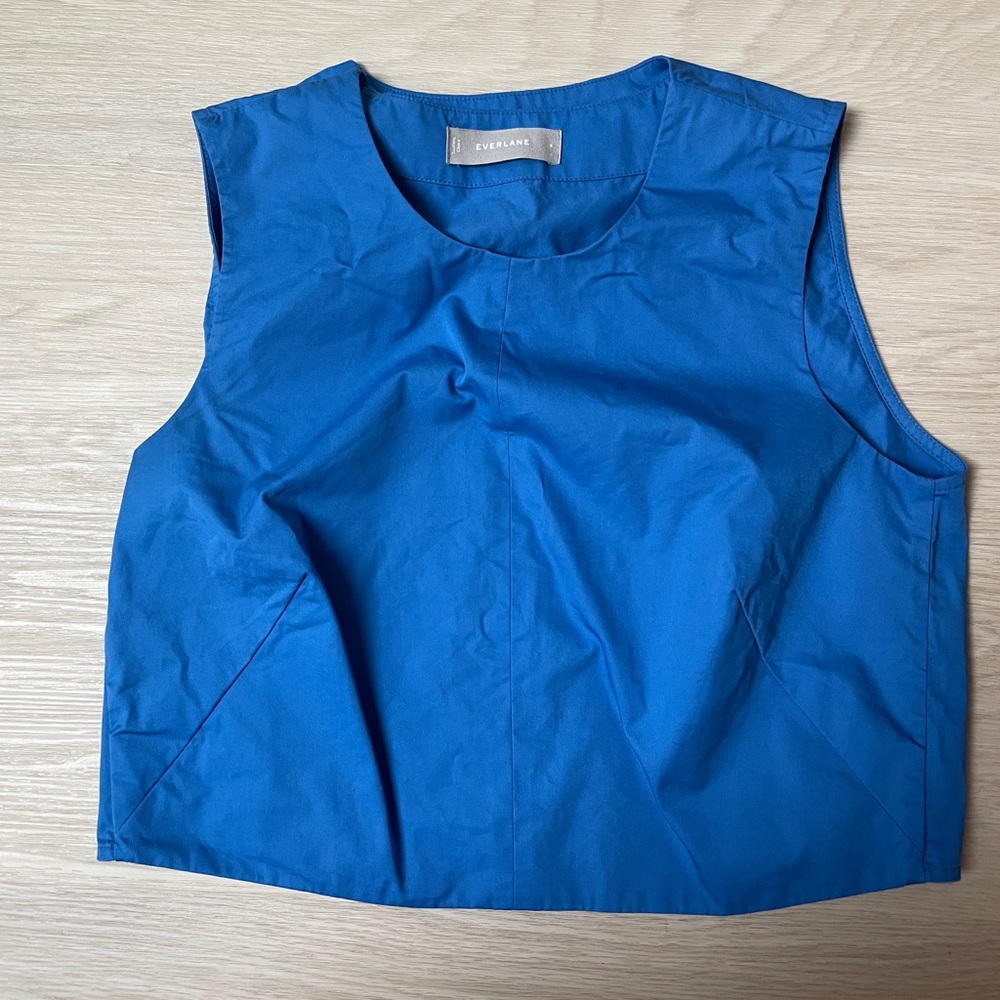 Everlane Blue Crop Top 100% Cotton Size 4